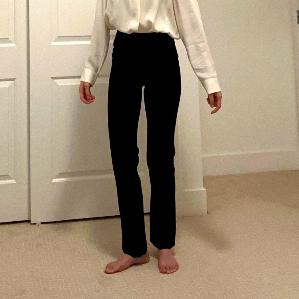 elegant stretchy high waisted black comfy formal pants